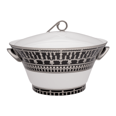 Tiara Black & Platinum Soup Tureen
