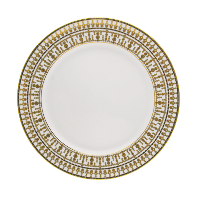 Tiara White & Gold Flat Dish
