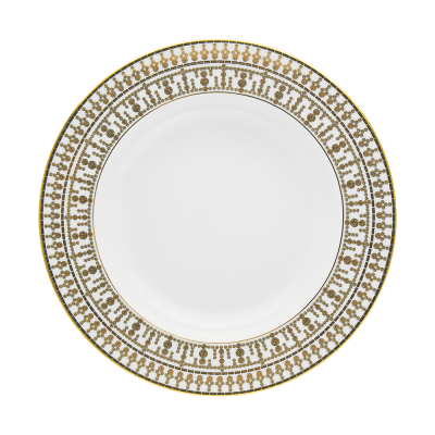 Tiara White & Gold Deep Round Platter