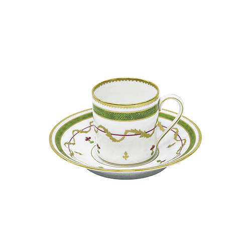 Vieux Paris Vert Espresso Cup & Saucer