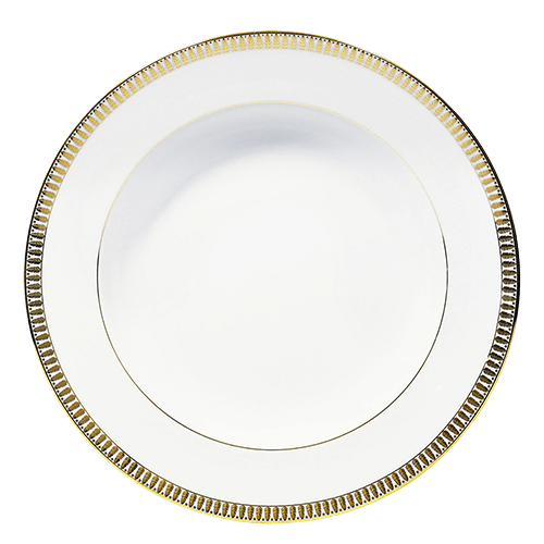 Plumes Gold Deep Round Platter