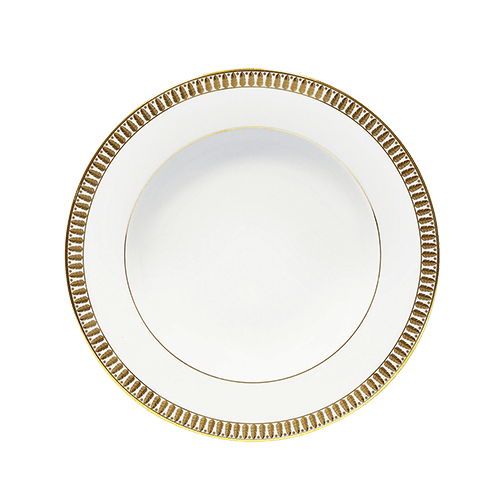 Plumes Gold Rim Soup Plate