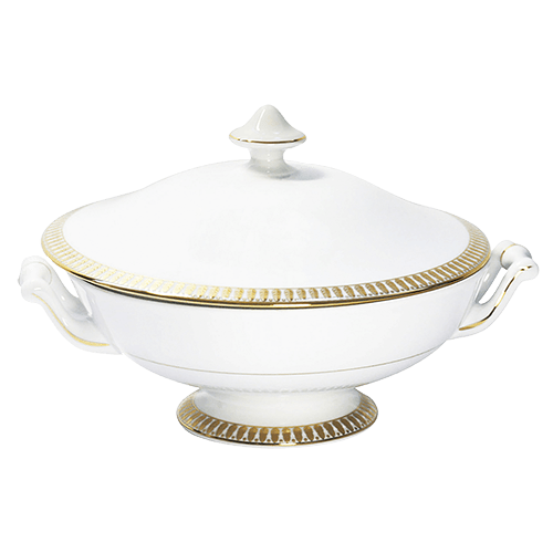 Plumes Gold Covered Vegetable Dish