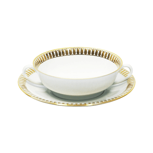 Plumes Gold Soup Cup & Saucer