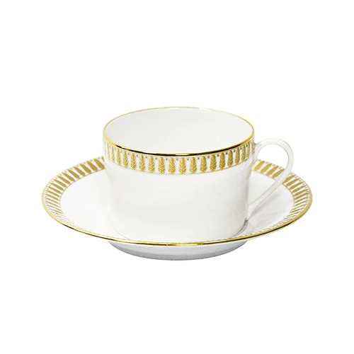 Plumes Gold Teacup & Saucer