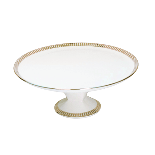 Plumes Gold Footed Cake Platter