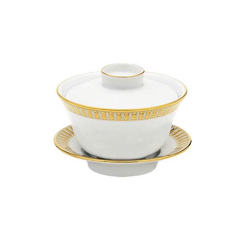 Plumes Gold Small Chinese Teacup & Saucer