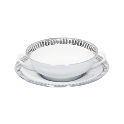 Plumes Platinum Soup Cup & Saucer