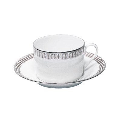 Plumes Platinum Teacup & Saucer
