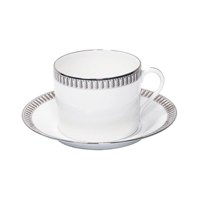Plumes Platinum Cappuccino Cup & Saucer