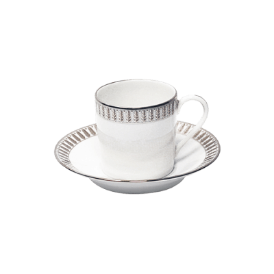 Plumes Platinum Coffee Cup & Saucer