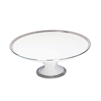 Plumes Platinum Footed Cake Platter