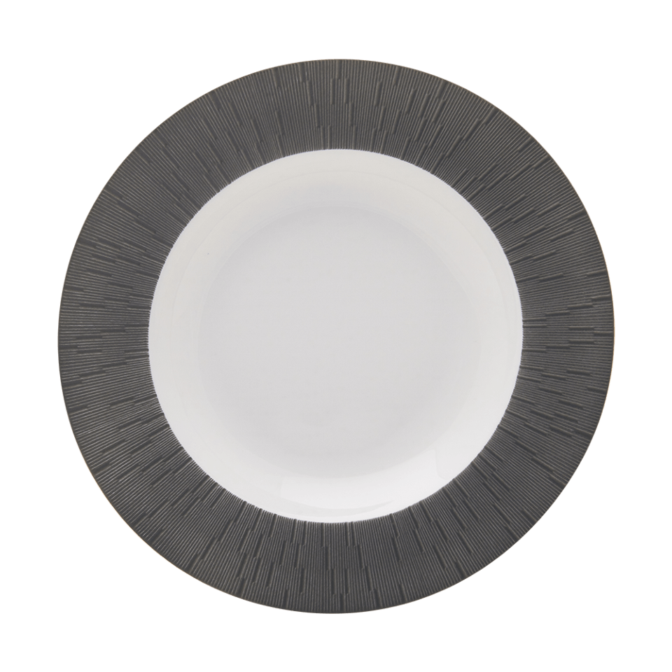 Infini - Anthracite Gray Rim Soup Plate
