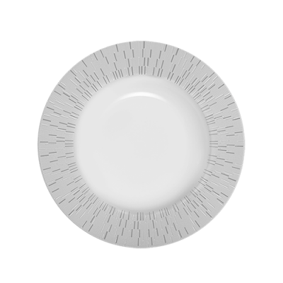 Infini - Light Grey Rim Soup Plate