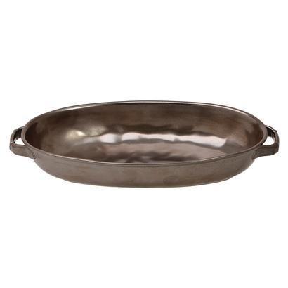 Pewter Stoneware 15.5" Shallow Baker