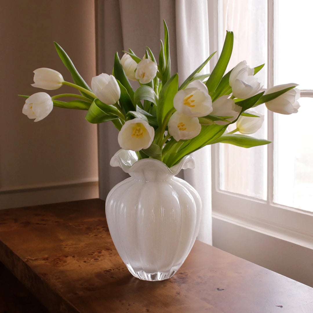 GLASS Vento Large Vase (Cream)
