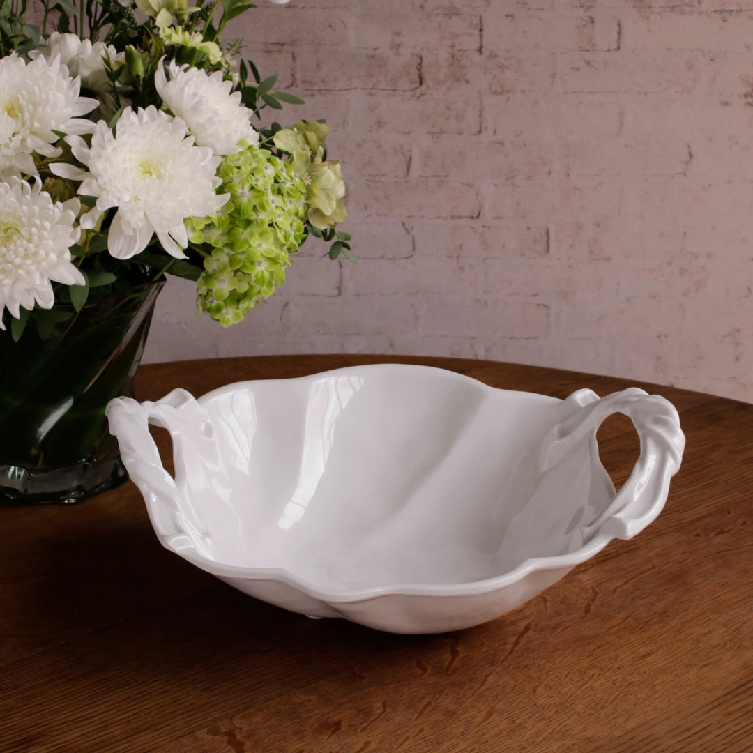 VIDA  Sasha Round Large Bowl with Handles (White)