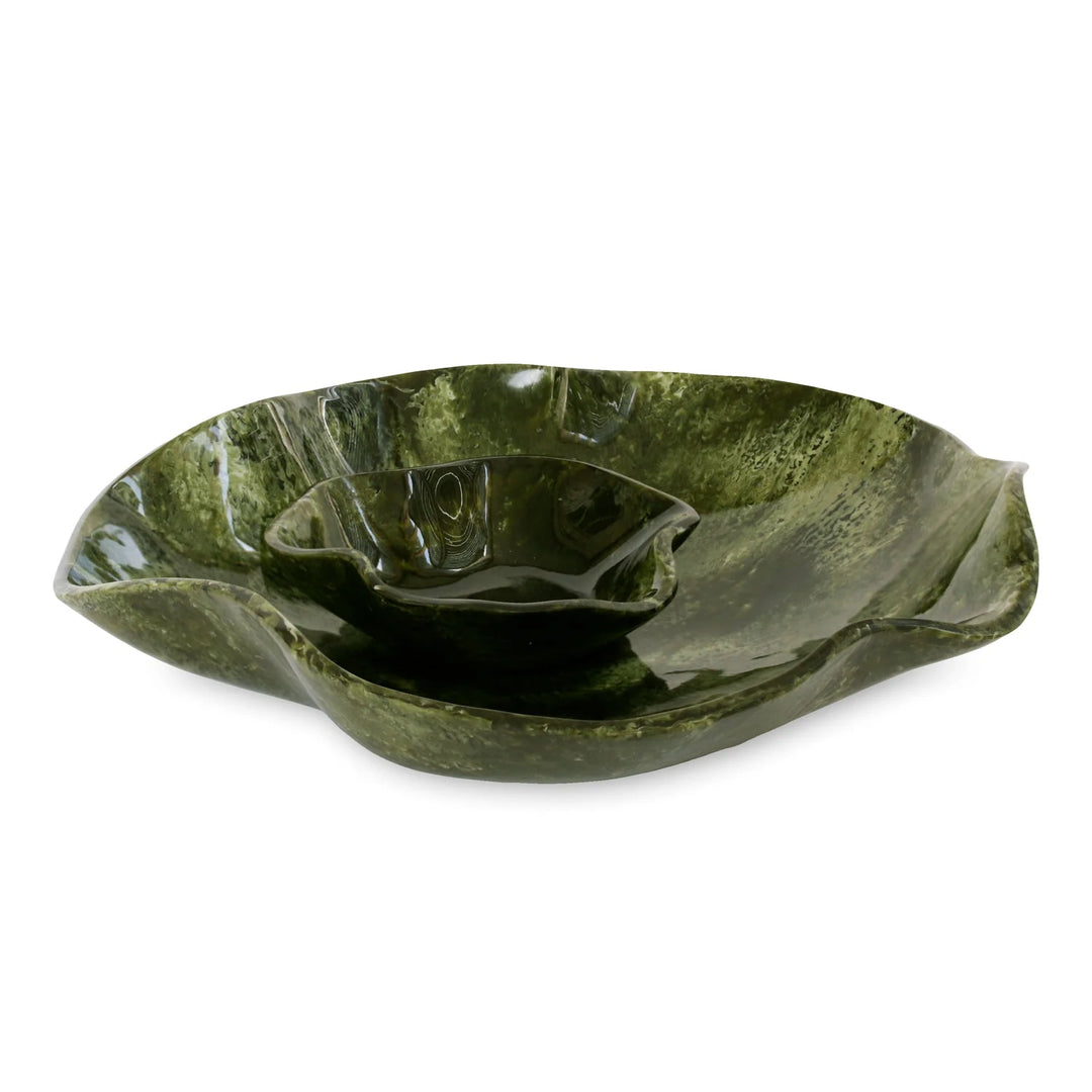 RESIN Malachite Bowl with Dip (Green)