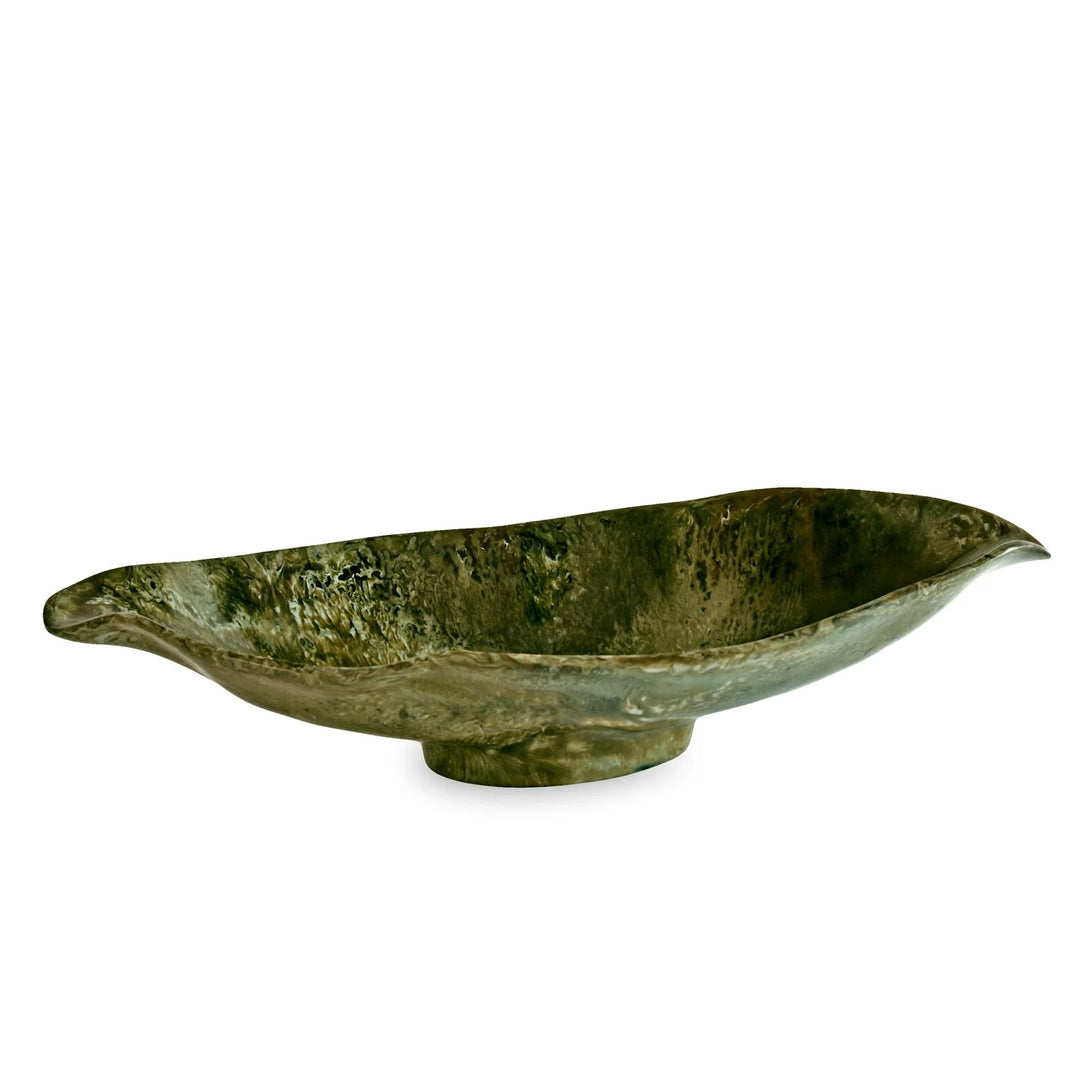 RESIN Malachite Medium Oval Bowl  (Green)