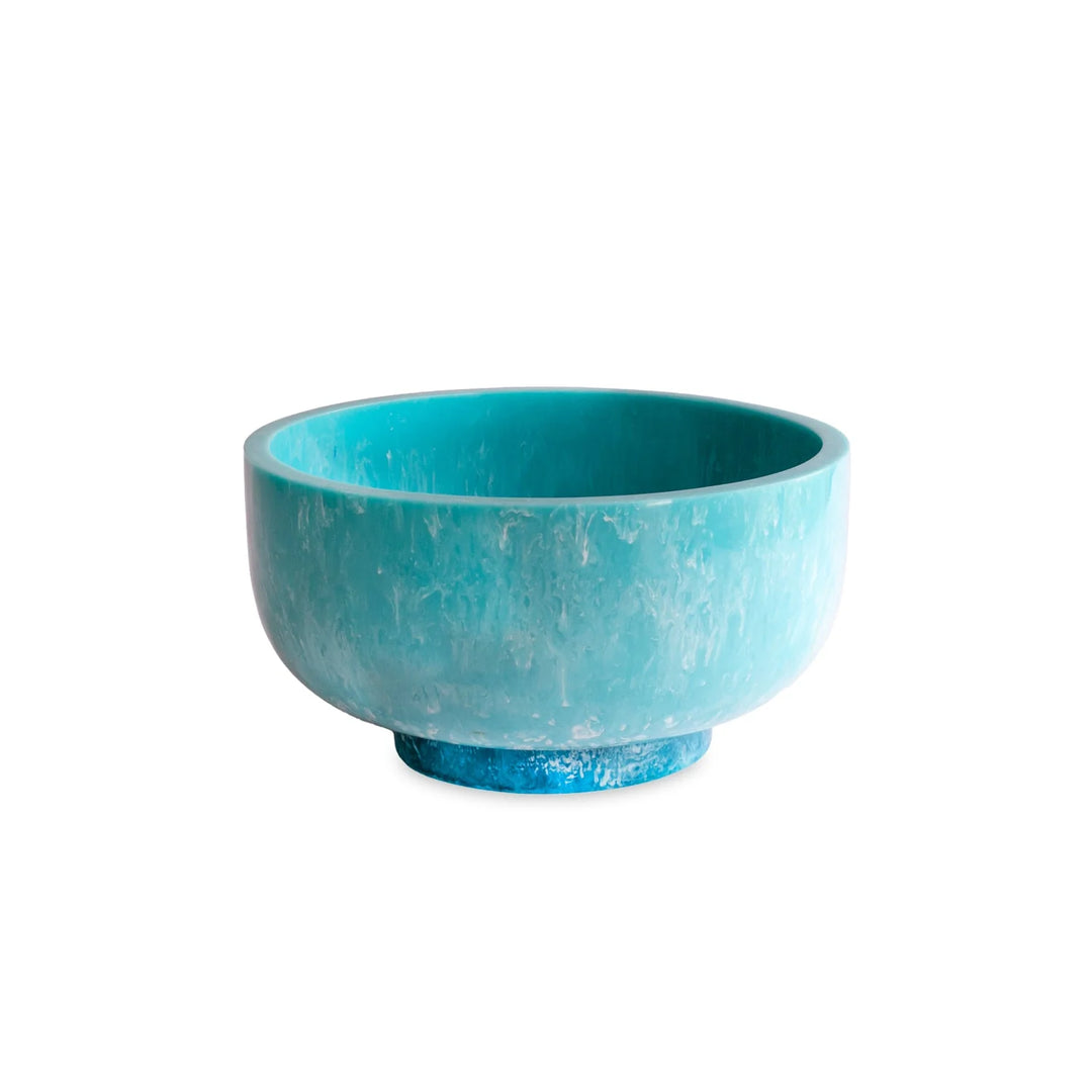 Resin Rio Large Bowl with Base (Turquoise and Blue)