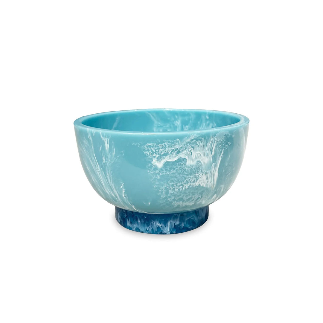 Resin Rio Small Bowl with Base (Turquoise and Blue)