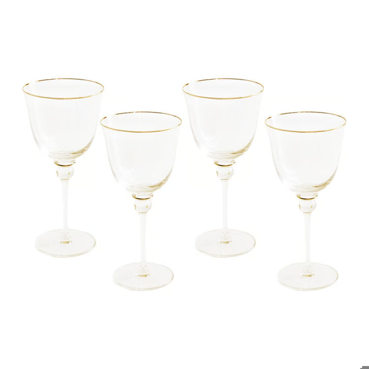 Lucite All Purpose Glass w/Gold Rim Set of 4