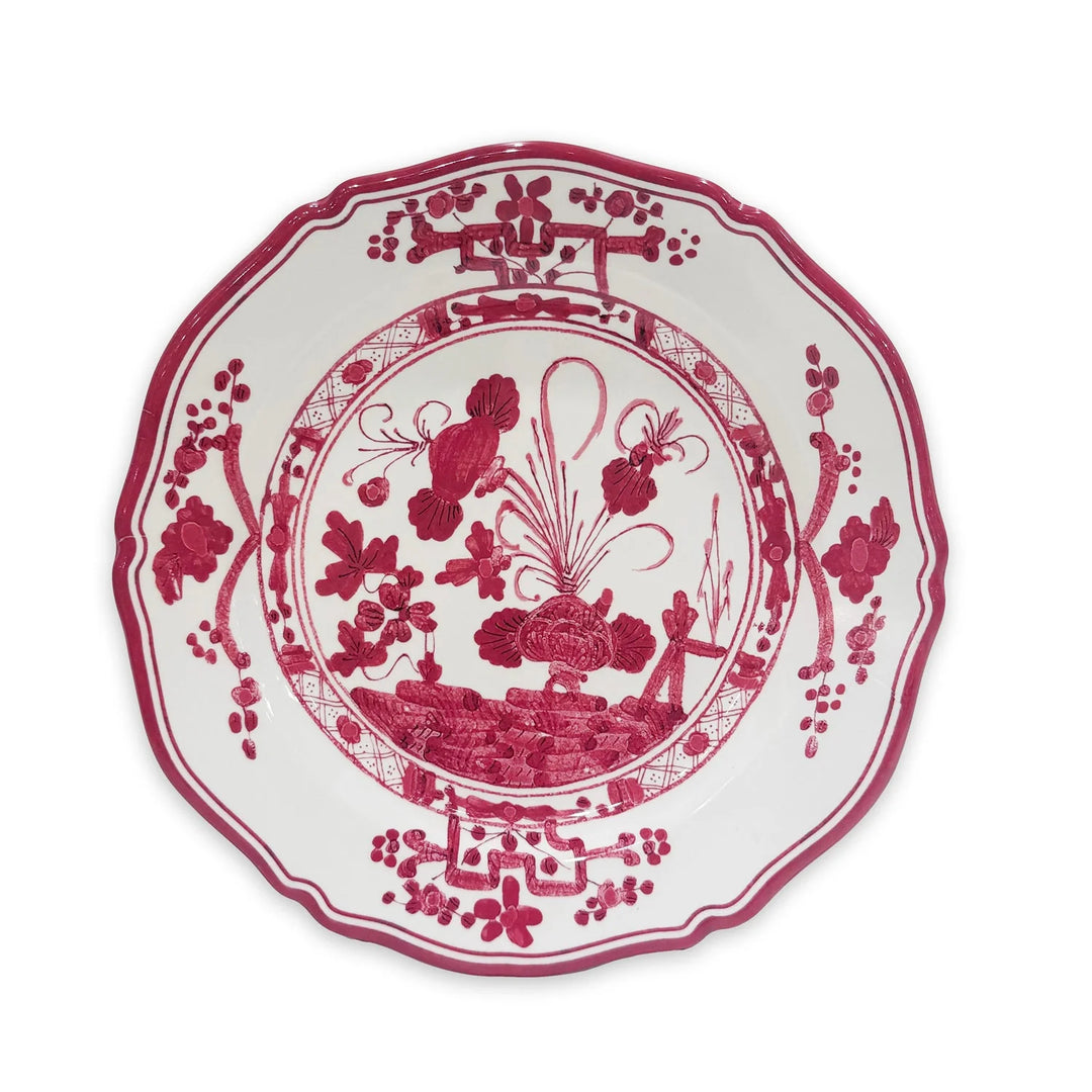 Vida Faenza 11" Dinner Plate Set of 4 (White and Deep Pink)