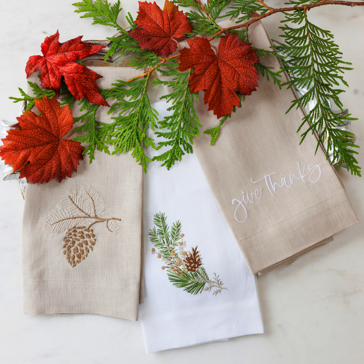 Fall Sprig Linen Linen Towel