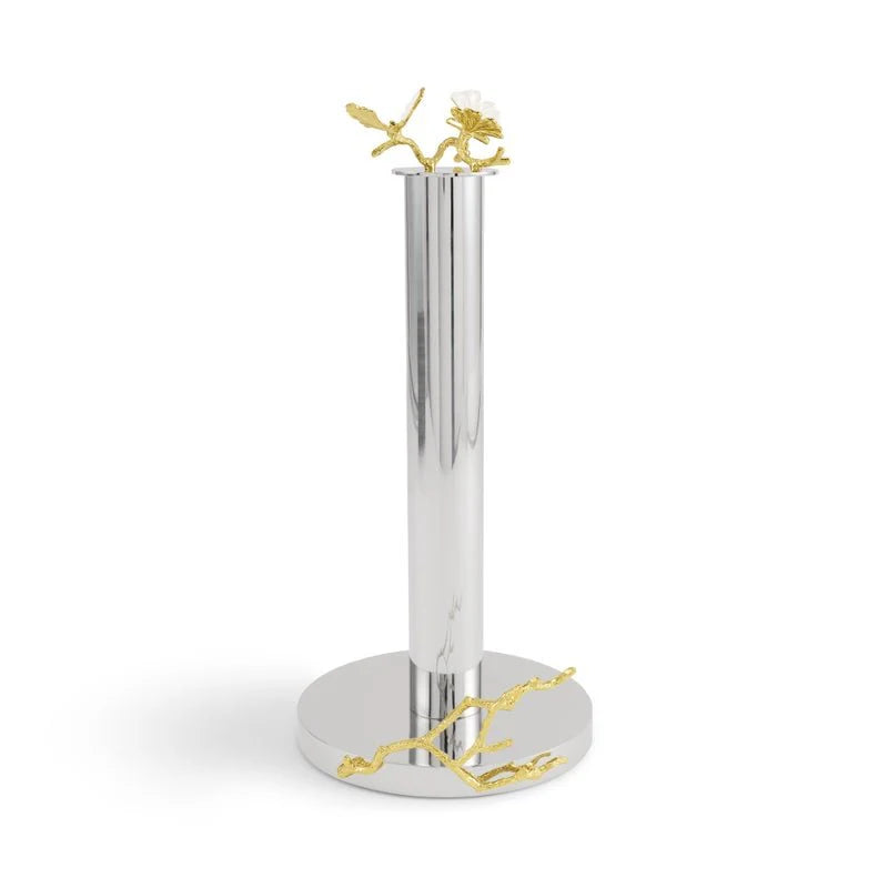 Butterfly Ginkgo Gold Paper Towel Holder