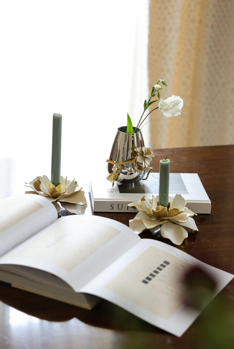 Gardenia Candleholders S/2