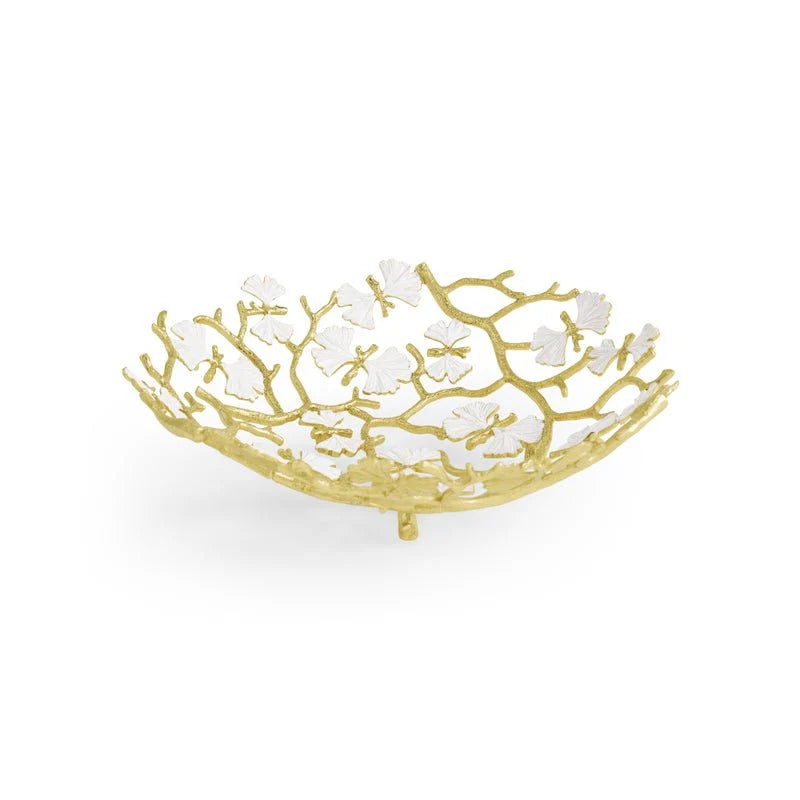 Butterfly Gingko Gold Bread Basket