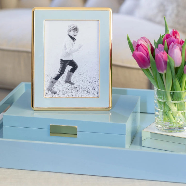 Enamel & Gold Curve Frame