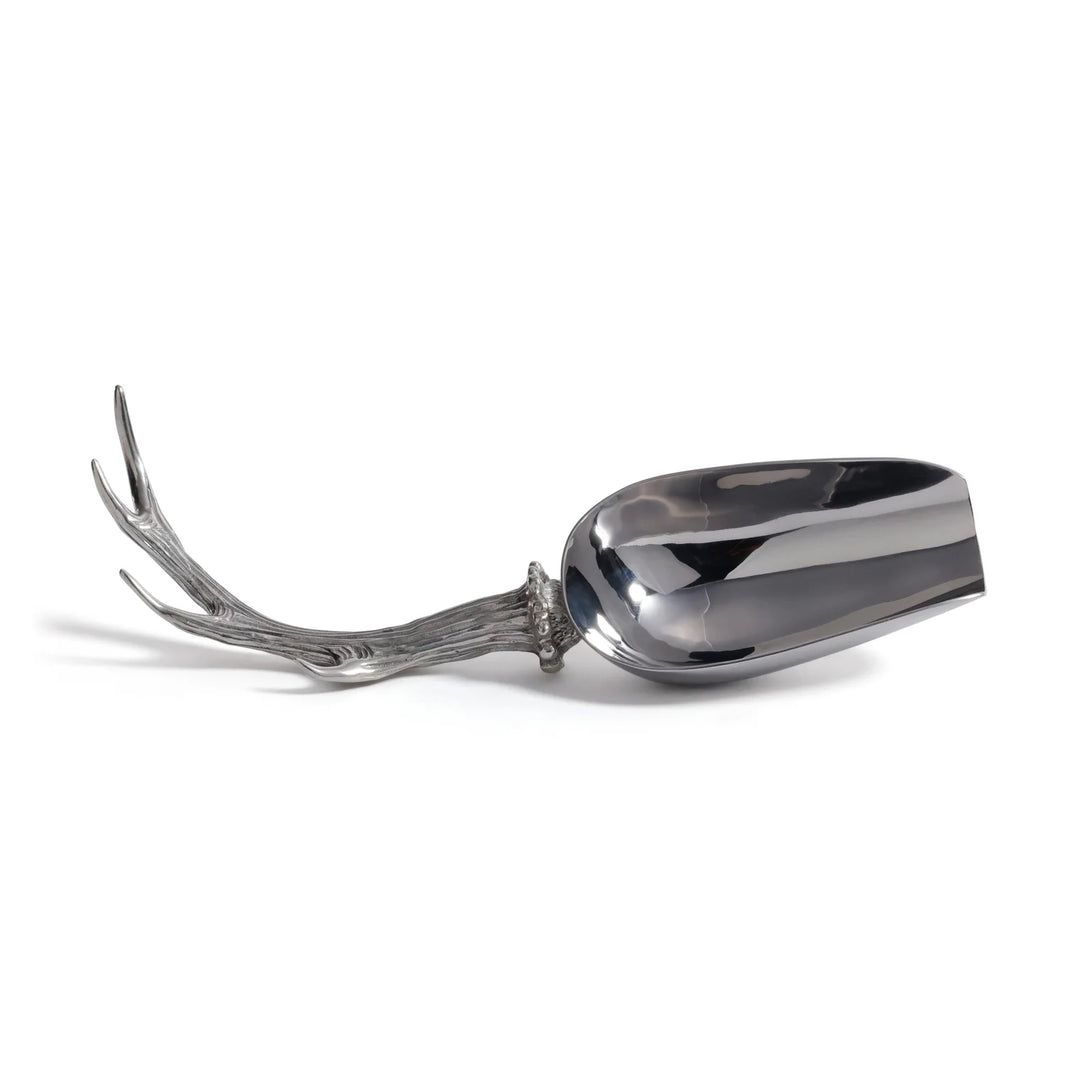 Polished Nickel Ice Scoop w/ Horn Handle