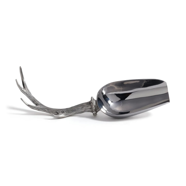 Polished Nickel Ice Scoop w/ Horn Handle