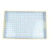 Blue Cane Rectangular Tray