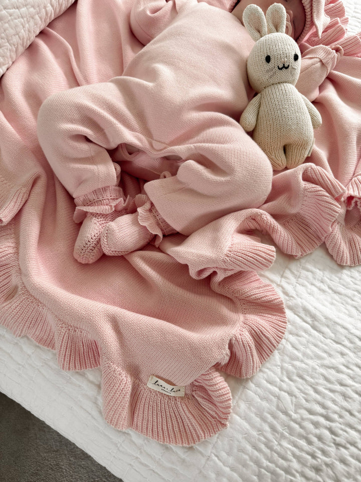 Classic Ruffle Booties - Powder Pink