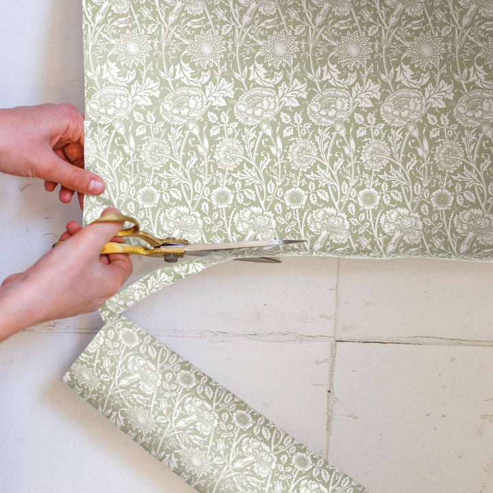 FRESH LINEN SCENTED Drawer Liners in SAGE GREEN William Morris Design
