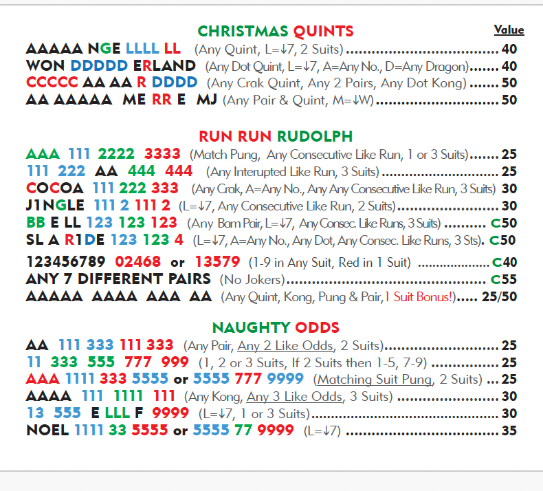 MERRY MJ Christmas Theme Mahjong Card