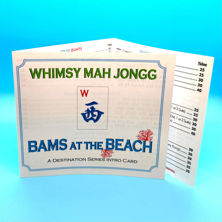 BAMS AT THE BEACH Theme Mahjong Card