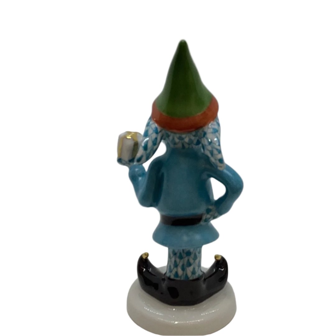 Elf Bunny Figurine By Herend in Turquoise