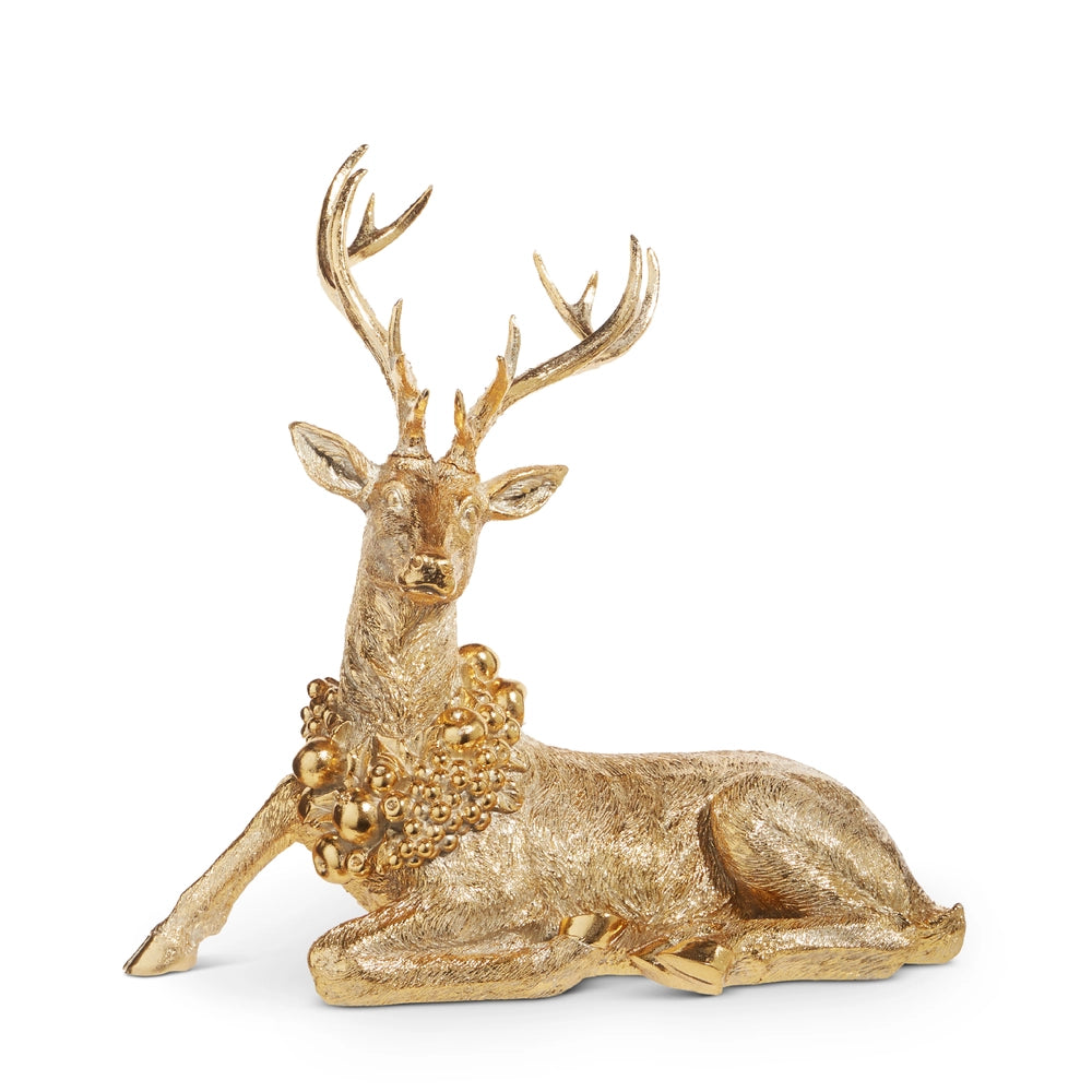 22.5" Laying Deer with Wreath