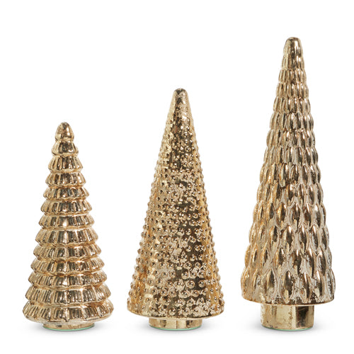 Gold Pattern Trees Set/3 22"