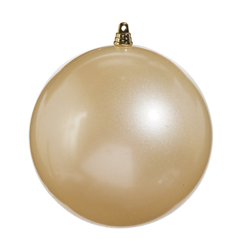 Shiny Champagne Pearl Ball Ornament 6"