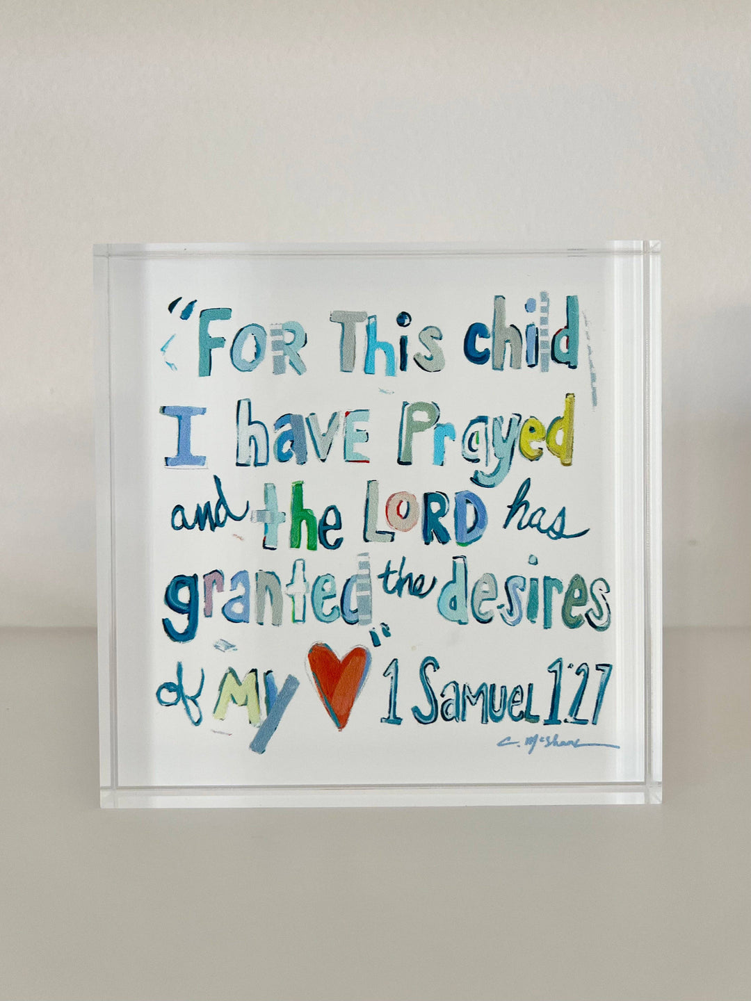 "1 Samuel 1:27 verse" acrylic blocks