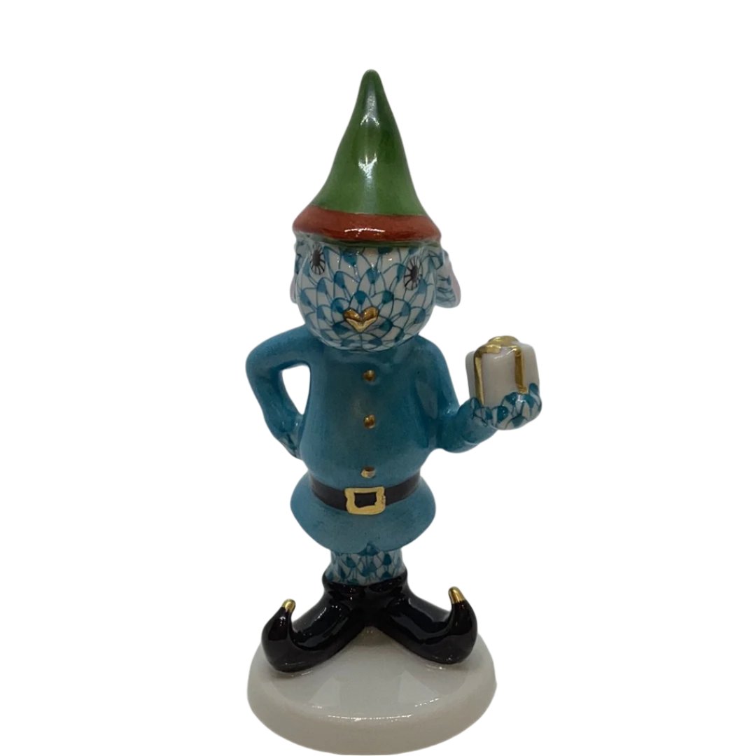 Herend Elf Bunny Figurine in Turquoise