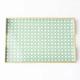 Green Cane Rectangular Tray