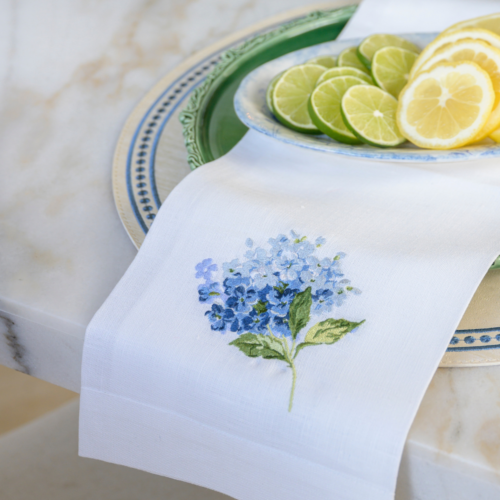 Hydrangea Linen Towel by Arte Italica