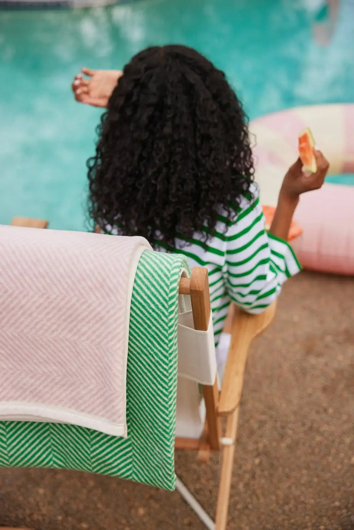 Harborview Herringbone Blush Blanket