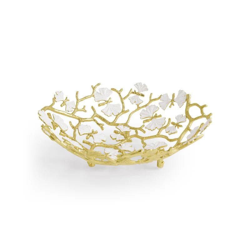 Butterfly Gingko Gold Bread Basket