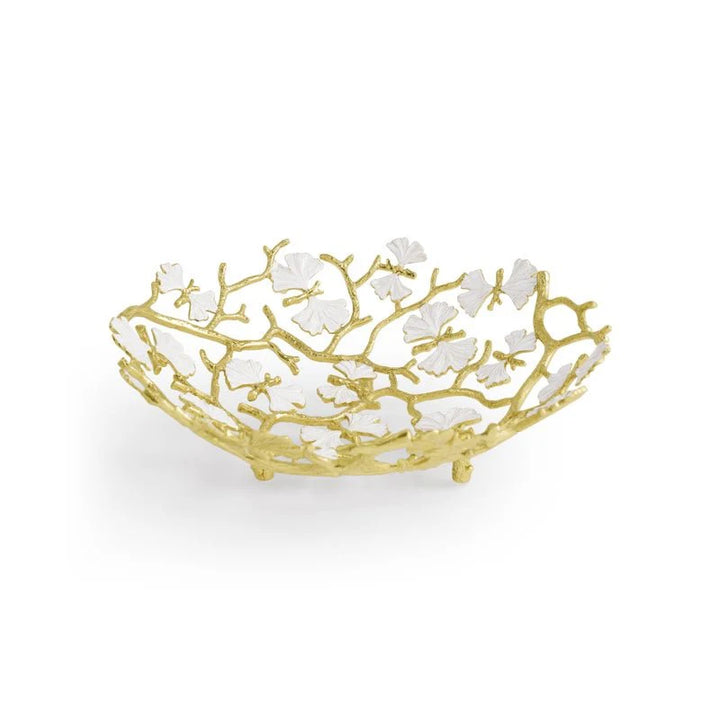 Butterfly Gingko Gold Bread Basket
